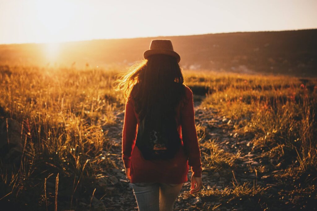 woman hiking