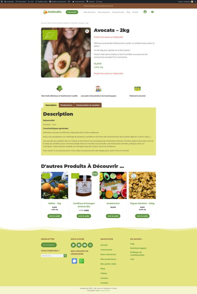 Andaloubio - product page