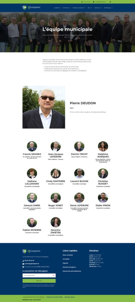 Equipe municipale webpage